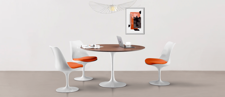 Tulip Chair - Fibreglass Orange/White image.