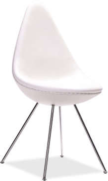 Drop Chair Premium Leather/White image.