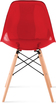 DSW Style Transparent Chair Red/Light Wood image.