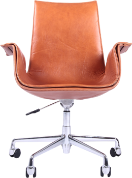 FK 6726 Tulip Lounge Chair - Low Castors Dark Tan image.
