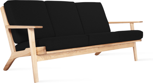 GE 290 Plank 3 Seater Sofa Black/Ash Wood image.