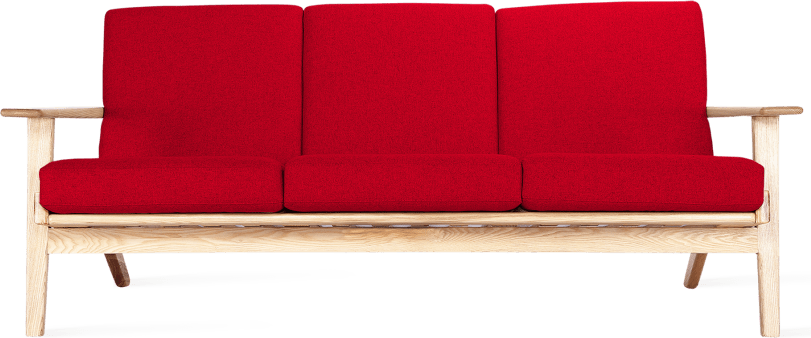 GE 290 Plank 3 Seater Sofa Deep Red/Ash Wood image.
