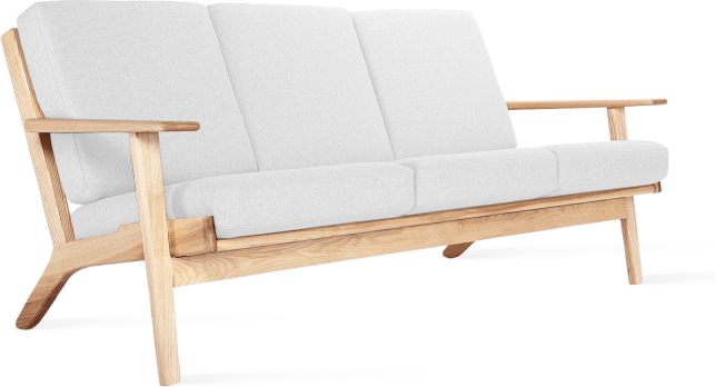 GE 290 Plank 3 Seater Sofa White/Ash Wood image.