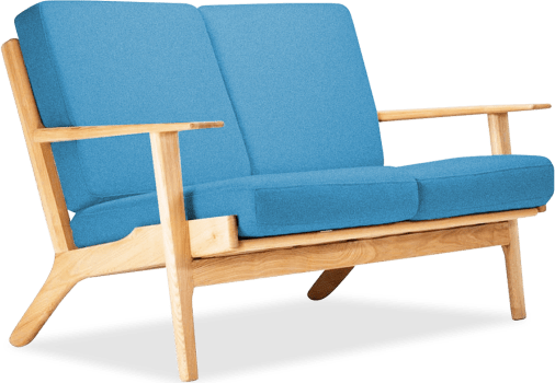 GE 290 Plank Loveseat 2 Seater Sofa Morocan Blue/Ash Wood image.