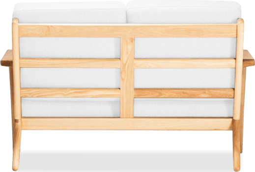 GE 290 Plank Loveseat 2 Seater Sofa White/Ash Wood image.