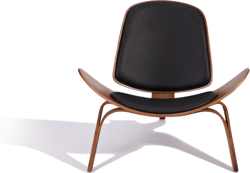 Shell Chair (CH07) Italian Leather/Black/Rosewood image.