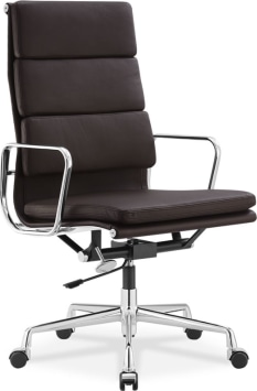 Eames Style Office Chair EA219 Leather Coffee image.