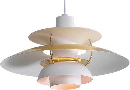 PH 5 Pendant Lamp White N Brass image.