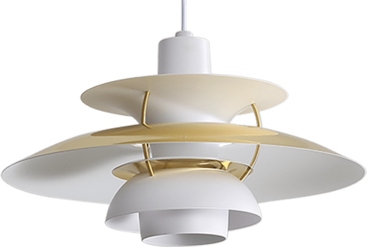 PH 5 Pendant Lamp White N Brass image.