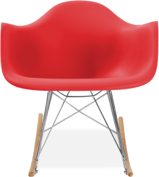 RAR Style Plastic Rocking Chair    Red/Light Wood image.