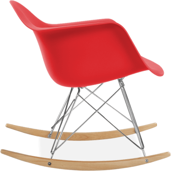RAR Style Plastic Rocking Chair    Red/Light Wood image.