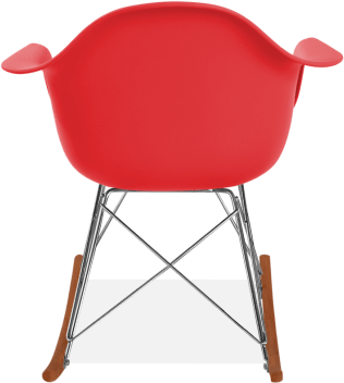 RAR Style Plastic Rocking Chair    Red/Dark Wood image.