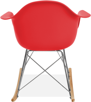 RAR Style Plastic Rocking Chair    Red/Light Wood image.
