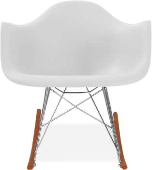 RAR Style Plastic Rocking Chair    White/Dark Wood image.