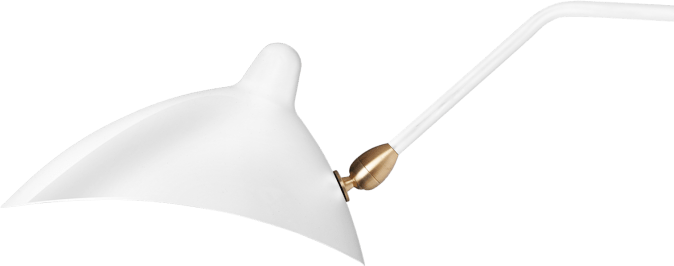 Sconce 1 Rotating Arm - Brass Pivot White image.