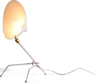 Serge Mouille Style Tripod Lamp White image.