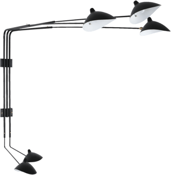 Serge Mouille Five - Arm Wall Lamp Black image.