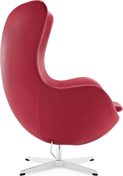 The Egg Chair Italian Leather/Without piping/Red image.