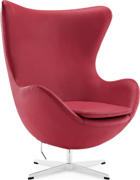 The Egg Chair Italian Leather/Without piping/Red image.