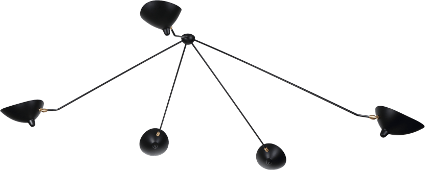 Spider Ceiling Lamp 5 Still Arms Black image.