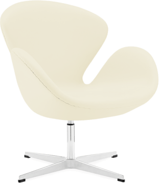 The Swan Chair  Premium Leather/Without piping/Cream image.