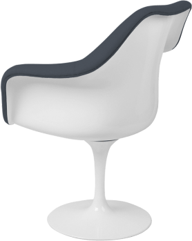 Tulip Carver Chair Charcoal Grey/White image.
