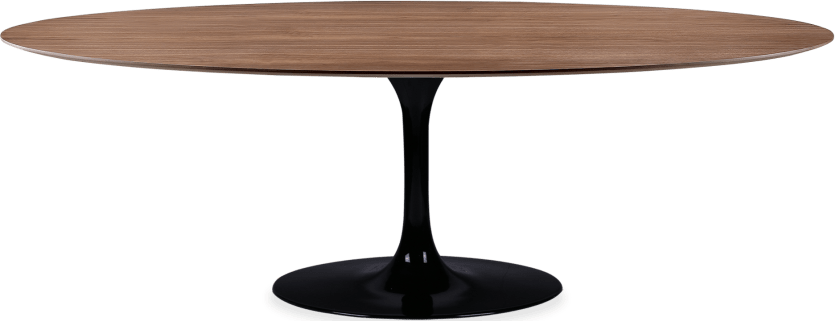 Tulip Style Oval Dining Table Walnut Veneer/Black image.