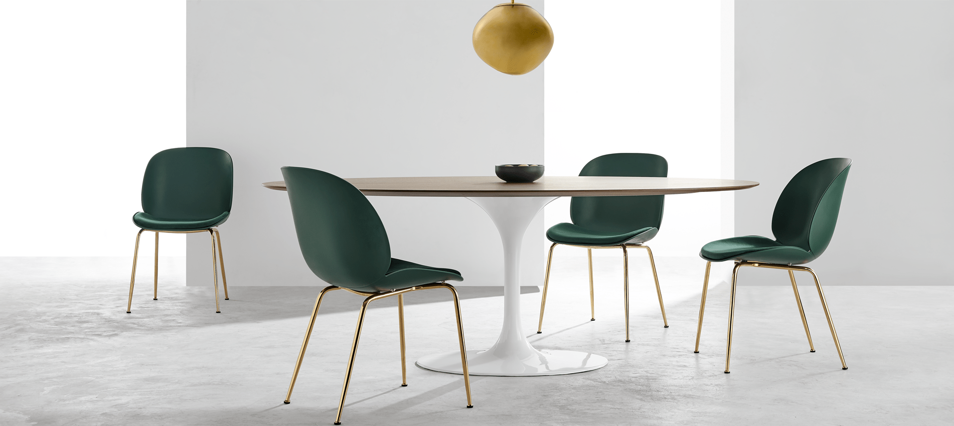 Beetle Style Dining Chair Bottle Green Velvet/Black