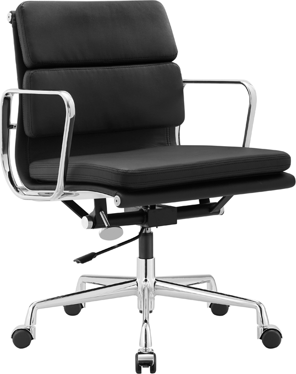 Eames Style Office Chair EA217 Leather White Mobelaris