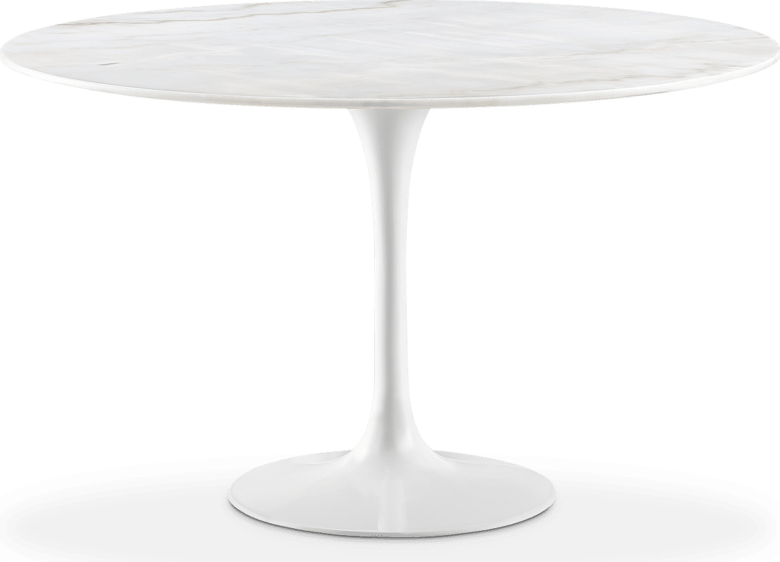 Tulip Round Dining Table White Marble White Marble 90 CM