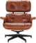 Eames Style Lounge Chair H Miller Version Premium Leather/Tan/Rosewood image.