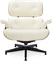 Eames Style Lounge Chair H Miller Version Premium Leather/Cream /Walnut image.