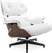 Eames Style Lounge Chair H Miller Version Premium Leather/White/Rosewood image.