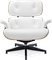 Eames Style Lounge Chair H Miller Version Premium Leather/White/Rosewood image.
