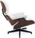 Eames Style Lounge Chair H Miller Version Premium Leather/White/Rosewood image.