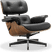 Eames Style Lounge Chair H Miller Version Italian Leather/Black/Rosewood image.
