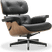 Eames Style Lounge Chair H Miller Version Italian Leather/Black/Walnut image.