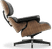 Eames Style Lounge Chair H Miller Version Italian Leather/Black/Walnut image.