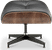 Eames Style Lounge Stool H Miller Version Italian Leather/Black/Walnut image.