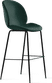 Beetle Style Barstool - Full Upholstered Velvet Bottle Green Velvet/Black image.