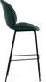 Beetle Style Barstool - Full Upholstered Velvet Bottle Green Velvet/Black image.
