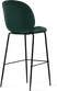 Beetle Style Barstool - Full Upholstered Velvet Bottle Green Velvet/Black image.