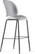 Beetle Style Barstool - Full Upholstered Grey/Black image.