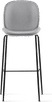 Beetle Style Barstool - Full Upholstered Grey/Black image.