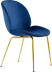 Beetle Style Dining Chair - Full Upholstered Velvet Blue Velvet/Gold image.
