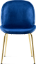 Beetle Style Dining Chair - Full Upholstered Velvet Blue Velvet/Gold image.