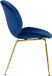 Beetle Style Dining Chair - Full Upholstered Velvet Blue Velvet/Gold image.