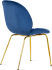 Beetle Style Dining Chair - Full Upholstered Velvet Blue Velvet/Gold image.