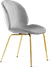 Beetle Style Dining Chair - Full Upholstered Velvet Grey Velvet/Gold image.