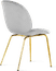 Beetle Style Dining Chair - Full Upholstered Velvet Grey Velvet/Gold image.